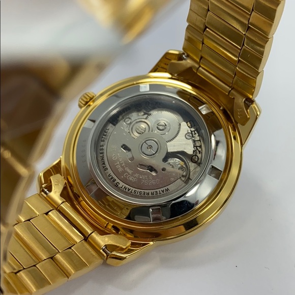 Seiko gold tone automatic SNKM94KS watch - Picture 7 of 7
